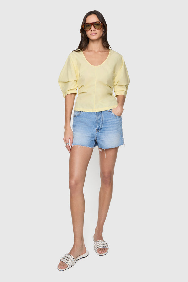 rebecca minkoff Naomi Pleated Short Sleeve Top