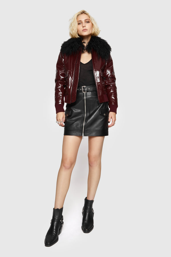 rebecca minkoff Patent Orly Aviator Jacket