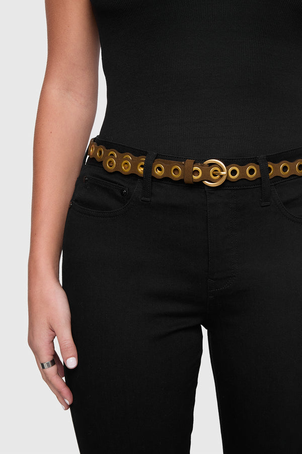Rebecca Minkoff Scalloped Grommet Belt