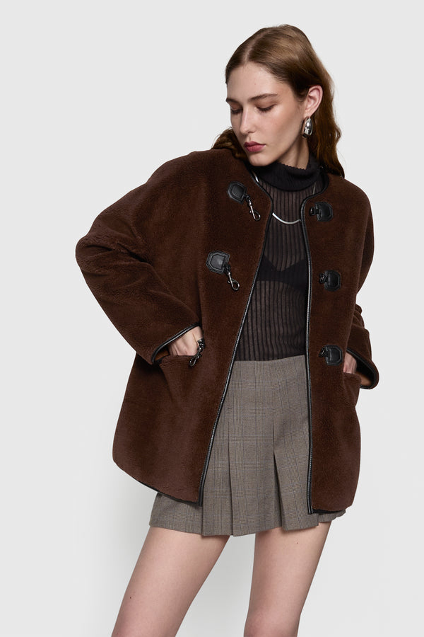 Rebecca Minkoff Shearling Toggle Jacket