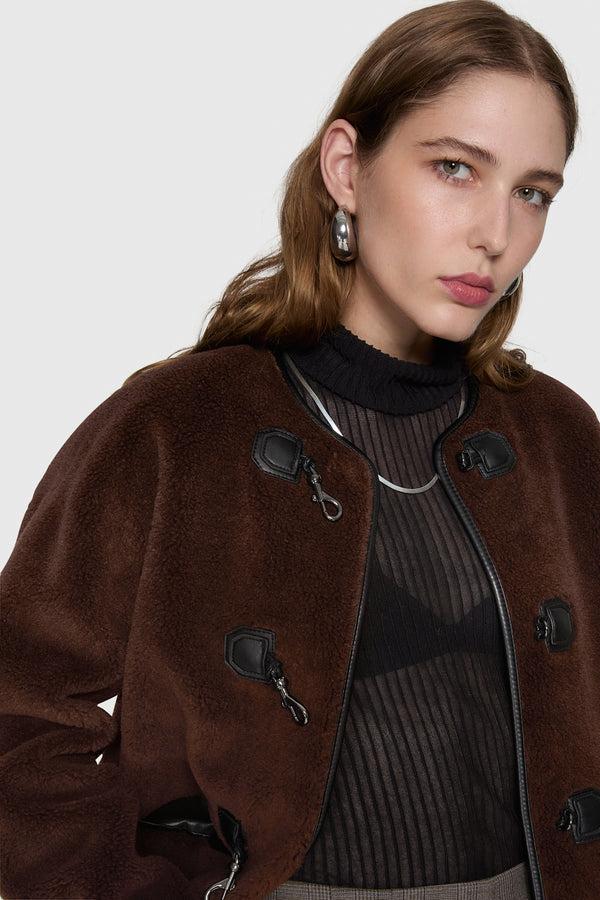 Rebecca Minkoff Shearling Toggle Jacket