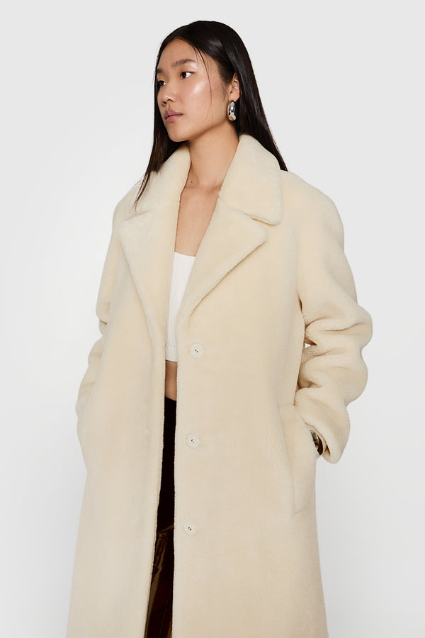 Rebecca Minkoff Sherpa Coat With Notch Lapel
