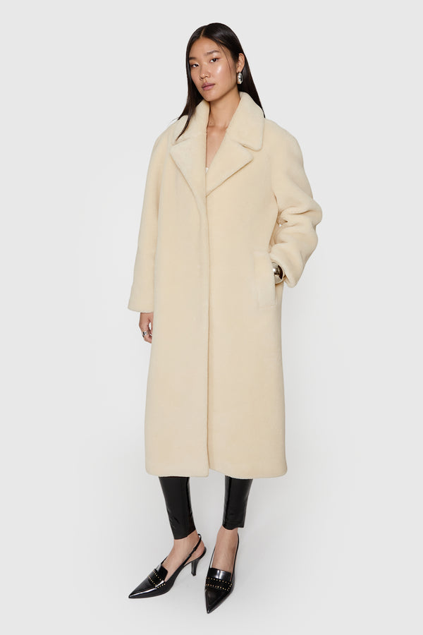 Rebecca Minkoff Sherpa Coat With Notch Lapel