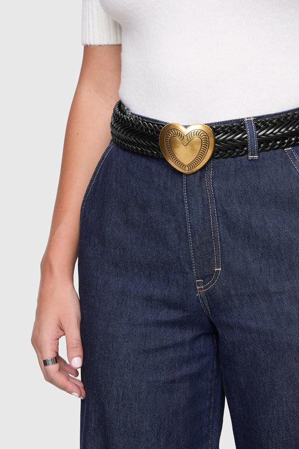 Rebecca Minkoff Woven Heart Buckle Belt