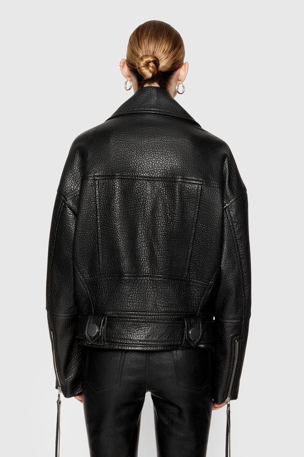 Rebecca Minkoff Stevie Oversized Leather Moto Jacket