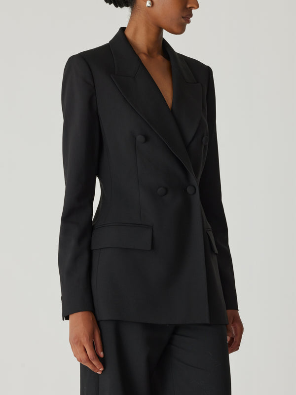 Rebecca Taylor Calvary Twill Double Breasted Blazer