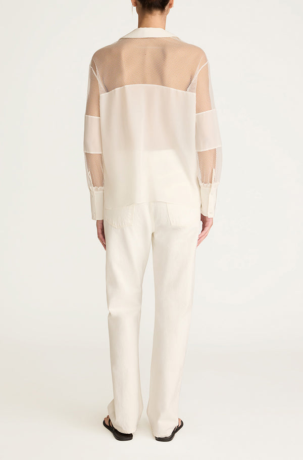 Rebecca Taylor Crepe De Chine And Lace Popover Blouse