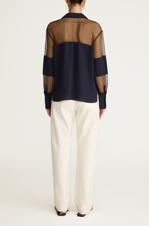 Rebecca Taylor Crepe De Chine And Lace Popover Blouse