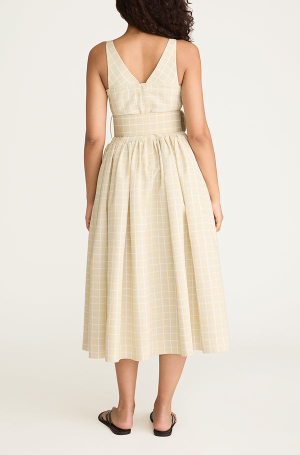 Rebecca Taylor Painterly Windowpane Belted Bustier Dress