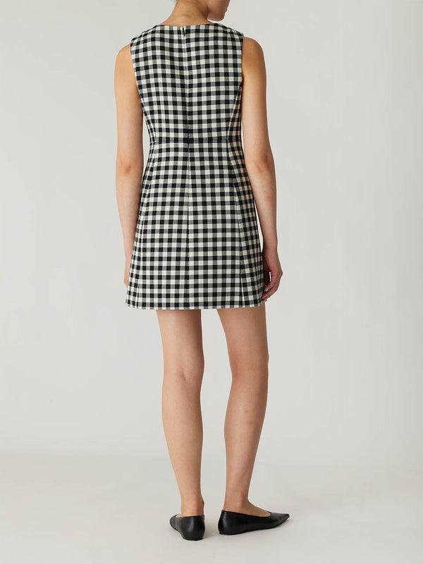 Rebecca Taylor Phillipa Check Button Front Mini Dress