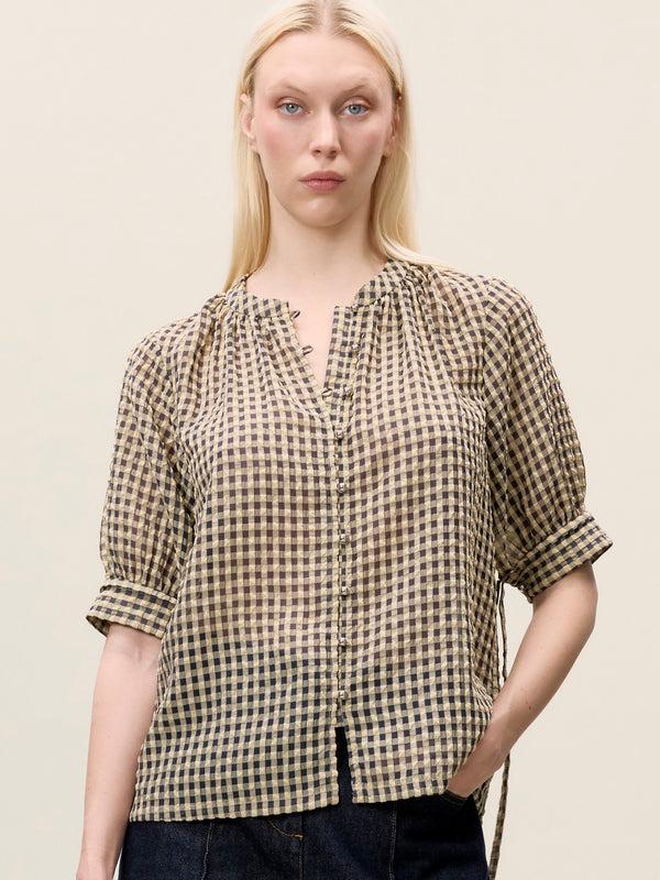 rebecca taylor Aster Gingham Blouse