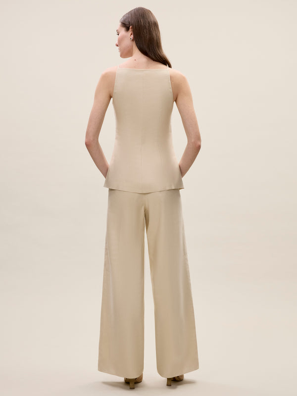 Rebecca Taylor Beatrice Stretch Linen Pant