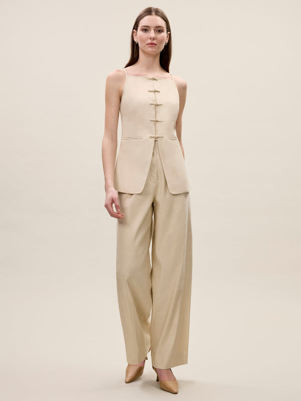 rebecca taylor Beatrice Stretch Linen Pant