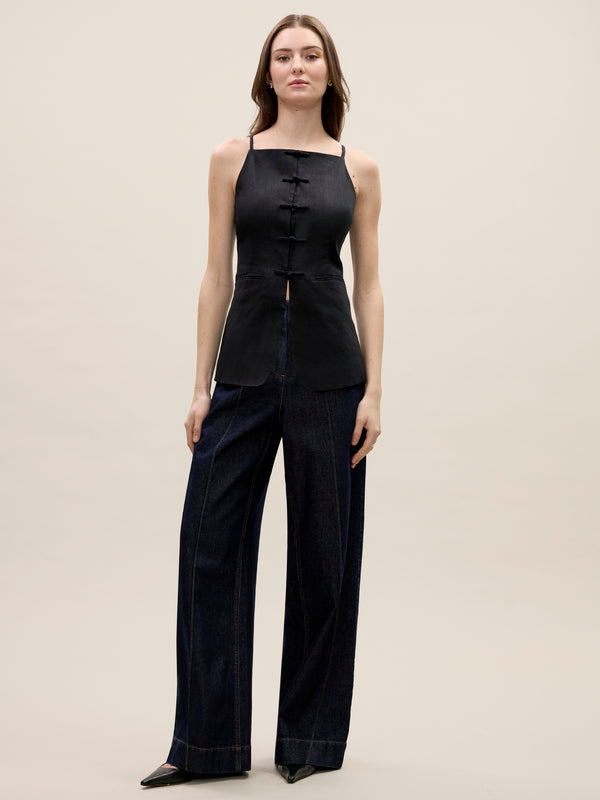 Rebecca Taylor Beatrice Stretch Linen Top