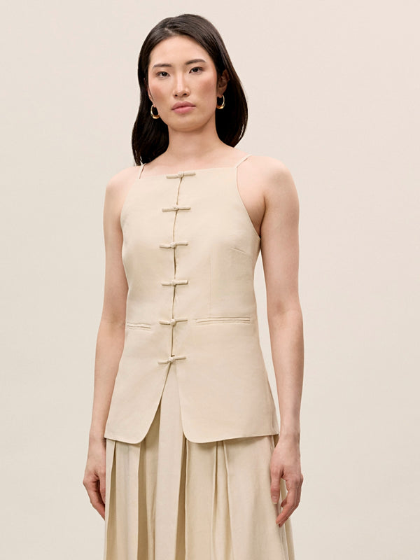 rebecca taylor Beatrice Stretch Linen Top