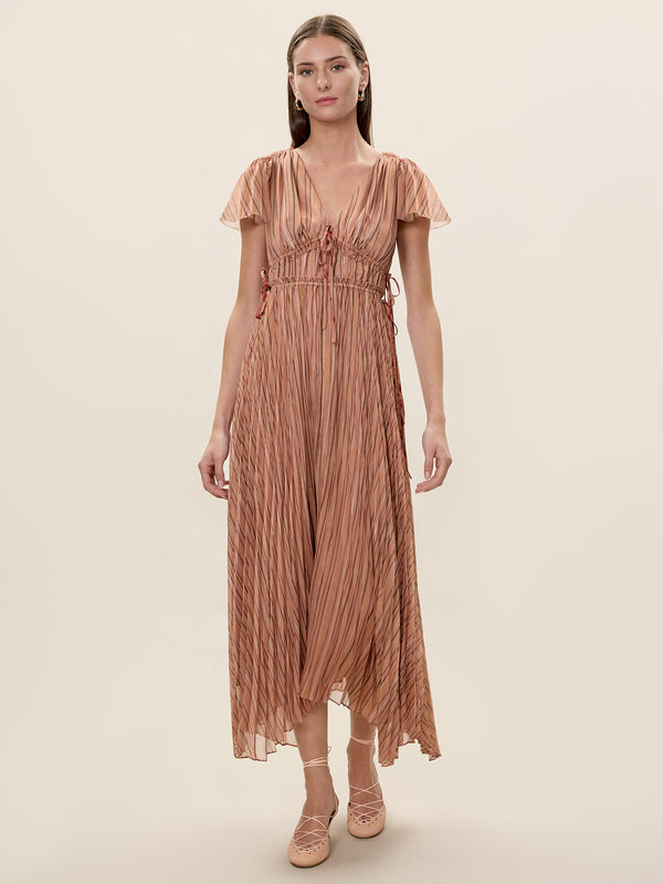 rebecca taylor Celeste Stripe Pleated Dress