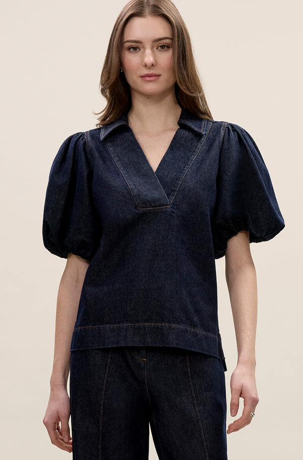 rebecca taylor Gabrielle Denim Blouse