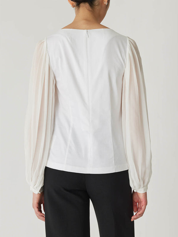 Rebecca Taylor Heavy Cotton Chintz Boat Neck Top