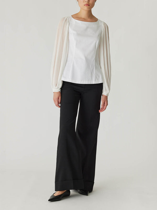 rebecca taylor Heavy Cotton Chintz Boat Neck Top