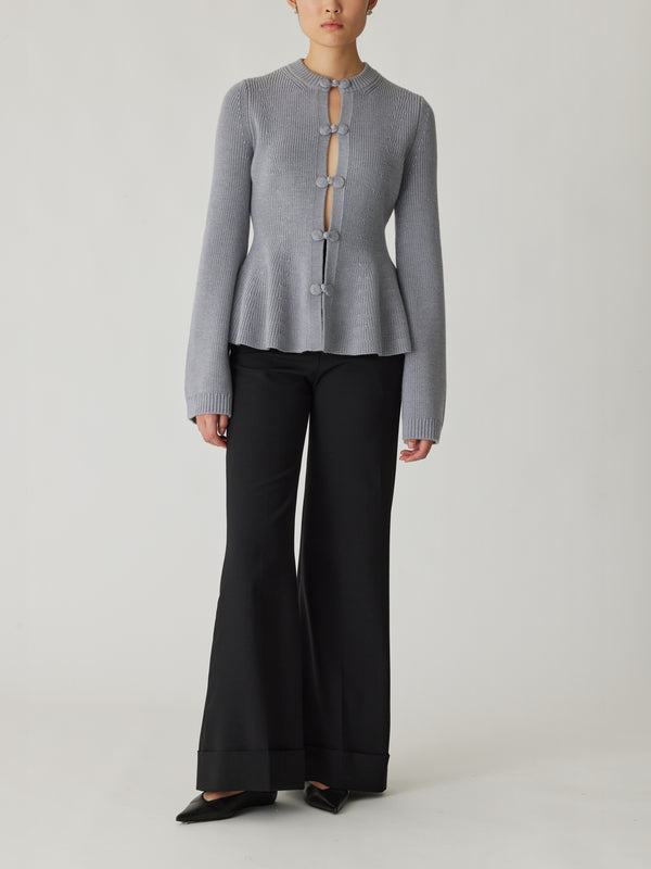 rebecca taylor Novelty Wool Peplum Cardi