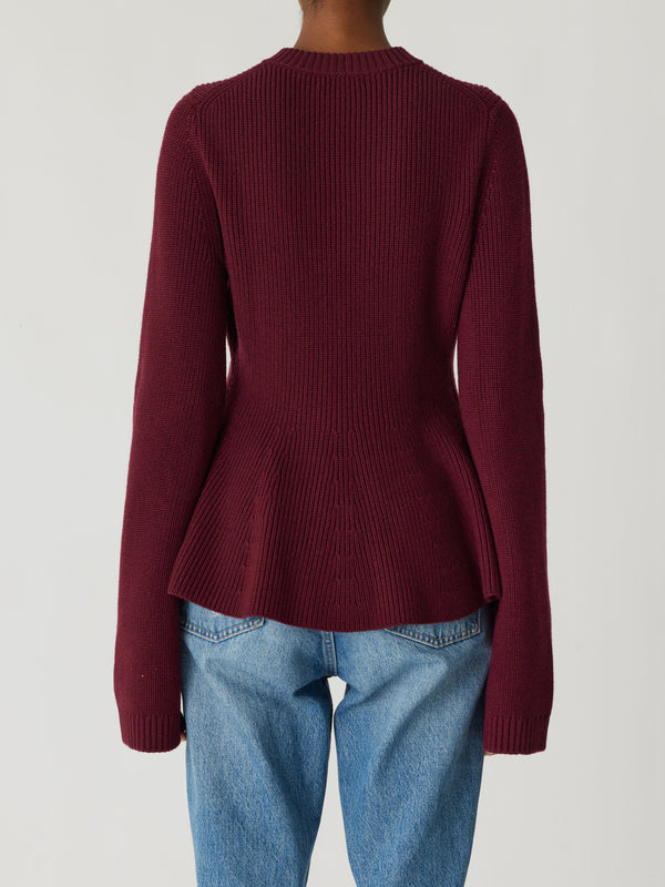 Rebecca Taylor Novelty Wool Peplum Cardi