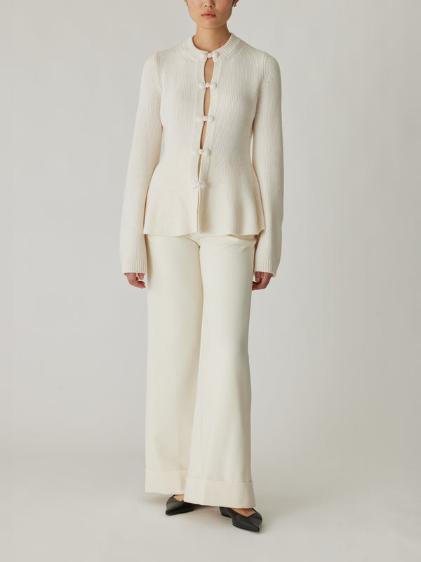 rebecca taylor Novelty Wool Peplum Cardi