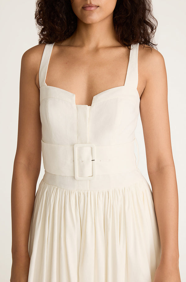 Rebecca Taylor Ottoman Belted Bustier Shirt Dress