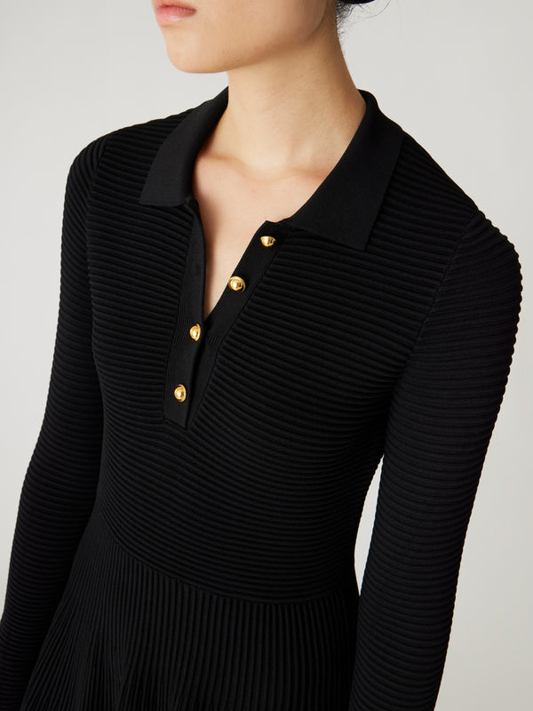 Rebecca Taylor Ottoman Knit Ls Dress