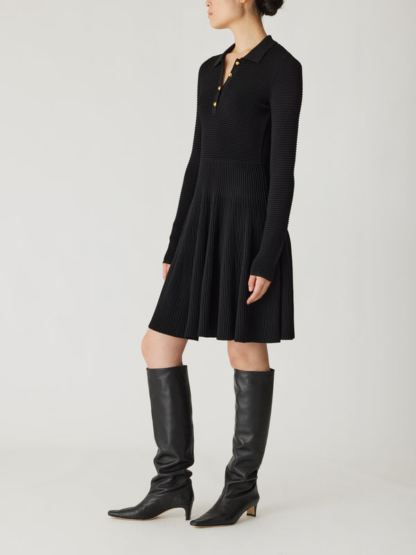 Rebecca Taylor Ottoman Knit Ls Dress