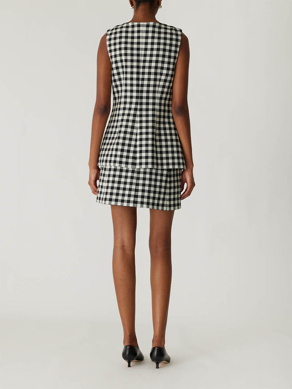 Rebecca Taylor Philippa Check Button Front Vest