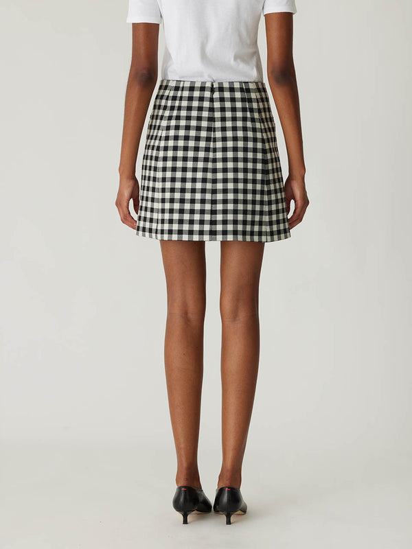 Rebecca Taylor Phillipa Check Button Front Skirt