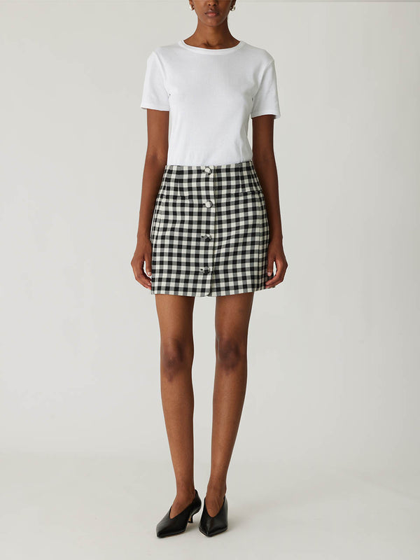 rebecca taylor Phillipa Check Button Front Skirt