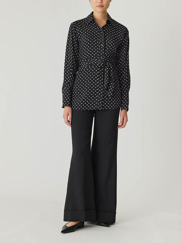rebecca taylor Polka Dot Silky Wrap Shirt