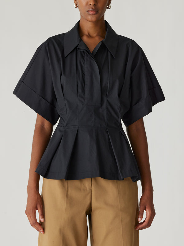 Rebecca Taylor Poplin Peplum Blouse