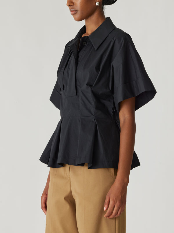 Rebecca Taylor Poplin Peplum Blouse