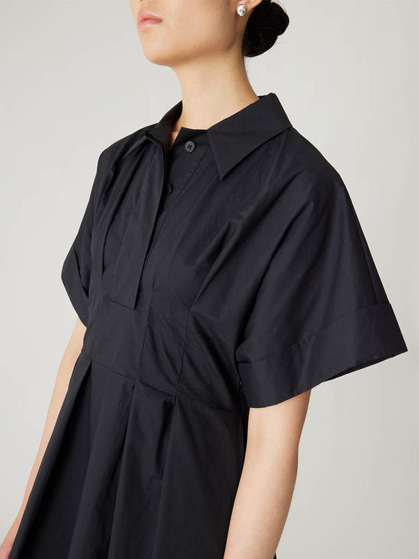 Rebecca Taylor Poplin Waisted Shirt Dress