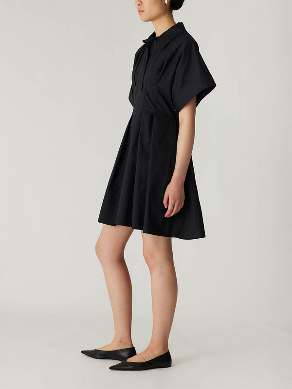 Rebecca Taylor Poplin Waisted Shirt Dress