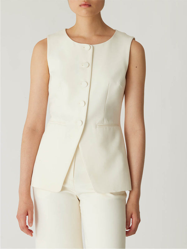 Rebecca Taylor Refined Suiting Button Front Vest