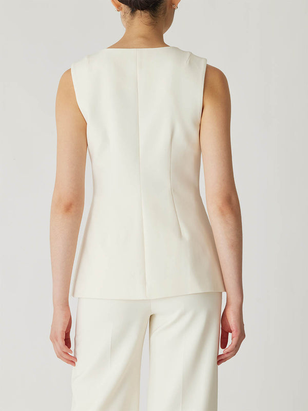 Rebecca Taylor Refined Suiting Button Front Vest