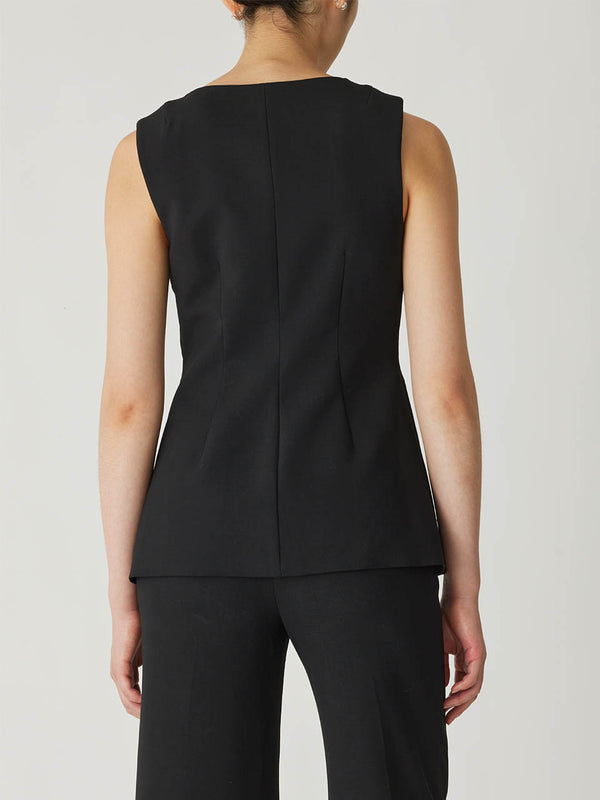Rebecca Taylor Refined Suiting Button Front Vest