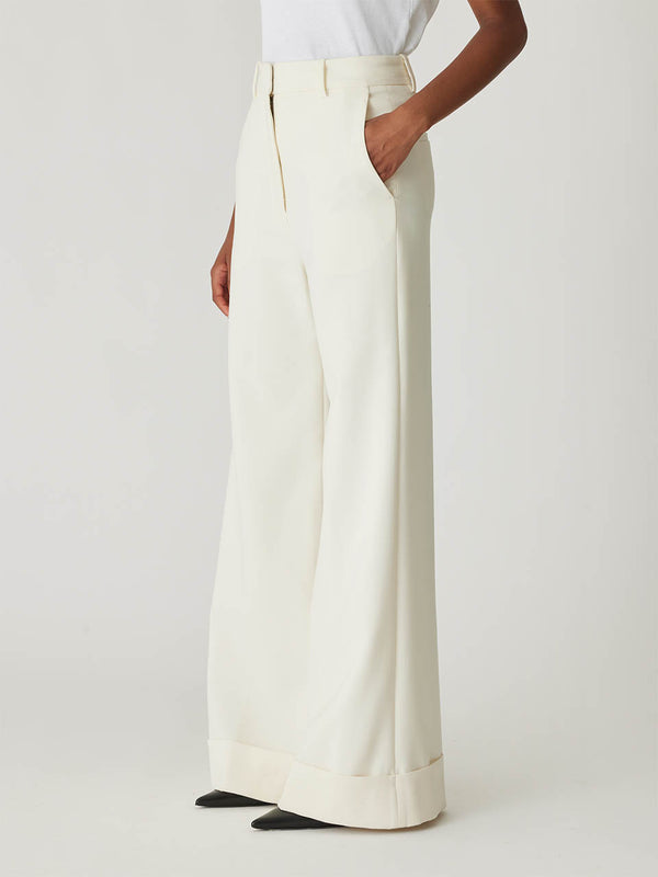 Rebecca Taylor Refined Suiting Wide Leg Trouser