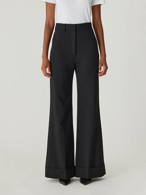 Rebecca Taylor Refined Suiting Wide Leg Trouser
