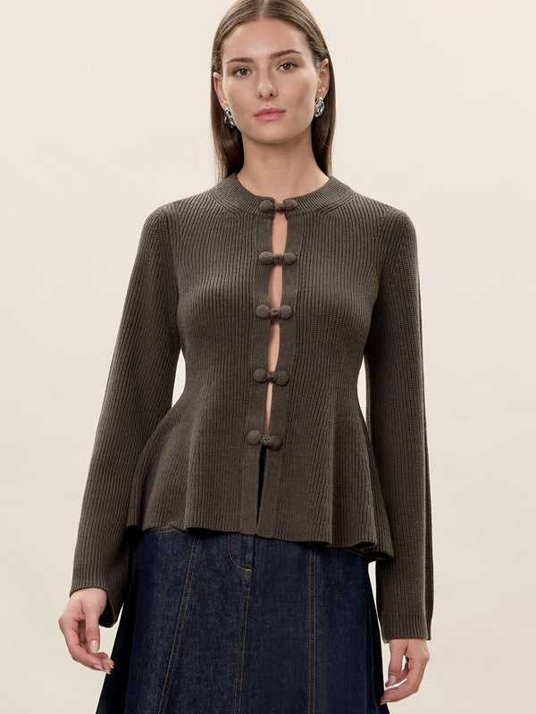 rebecca taylor Rhea Knit Peplum Cardi