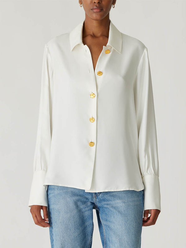 Rebecca Taylor Silky Novelty Button Shirt