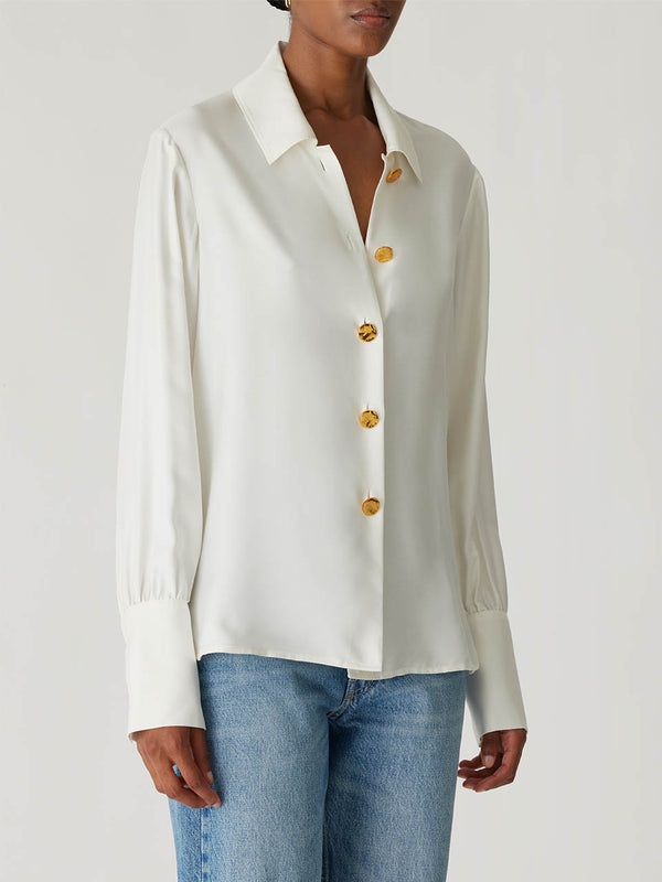 Rebecca Taylor Silky Novelty Button Shirt