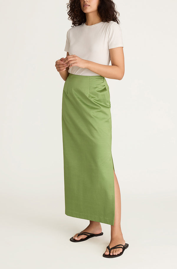 Rebecca Taylor Slub Sateen Midi Skirt