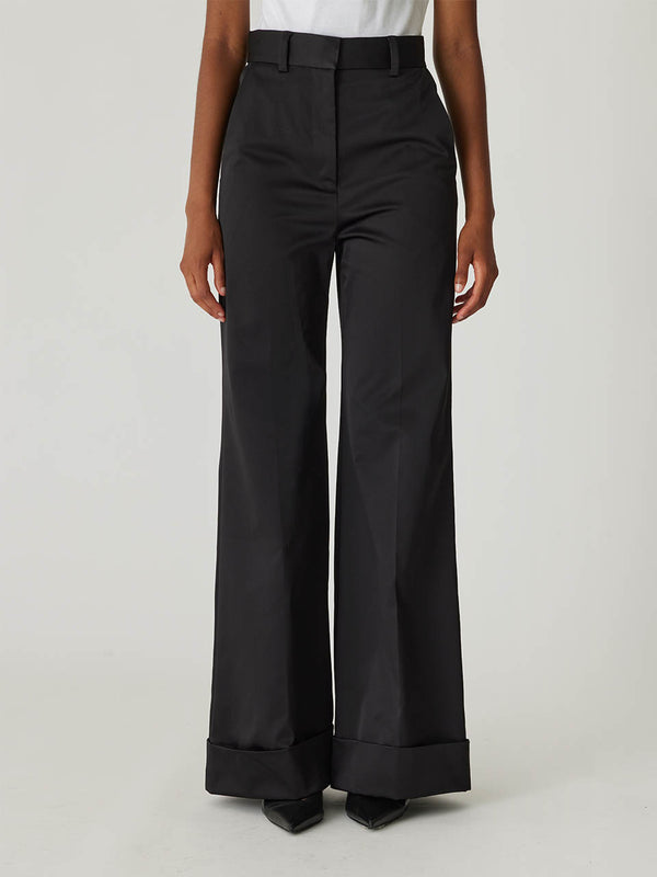 Rebecca Taylor Techy Sateen Wide Leg Pant