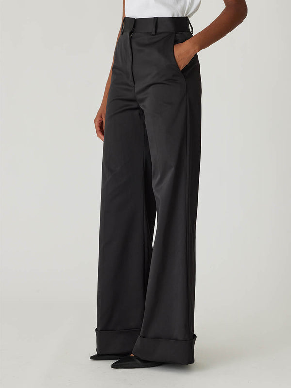 Rebecca Taylor Techy Sateen Wide Leg Pant