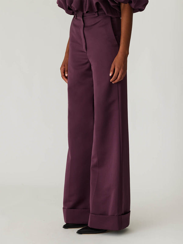 Rebecca Taylor Techy Sateen Wide Leg Pant