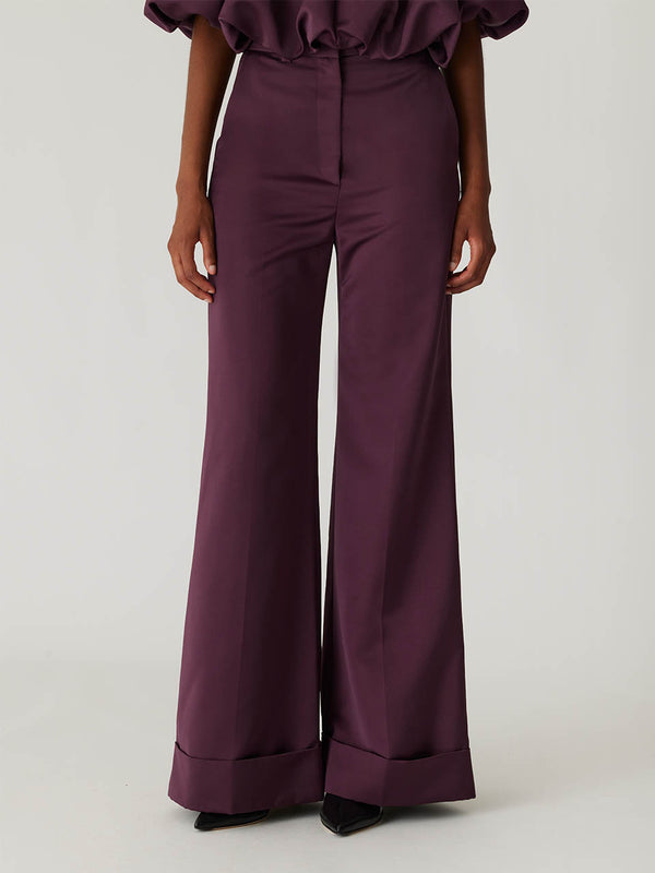 Rebecca Taylor Techy Sateen Wide Leg Pant